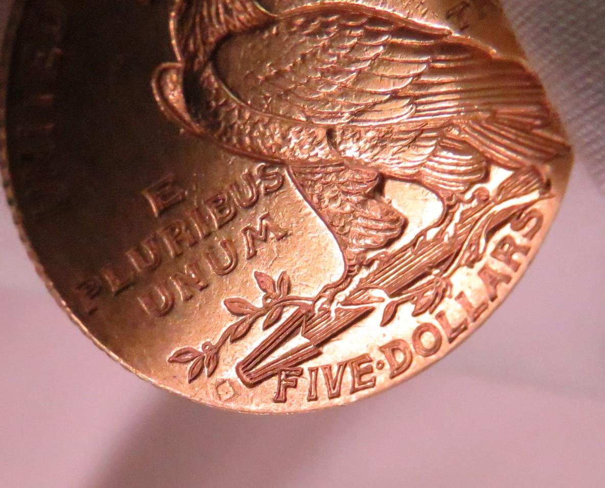 1910 S $5 Gold Indian Head Half Eagle