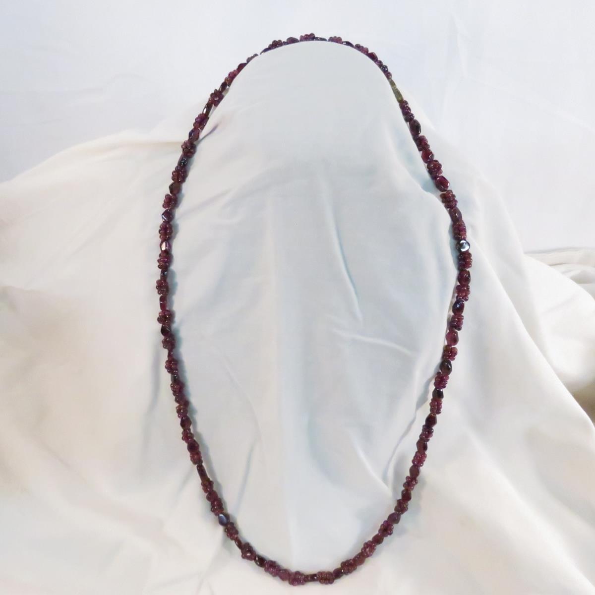 Seed Garnet necklace & pierced earrings