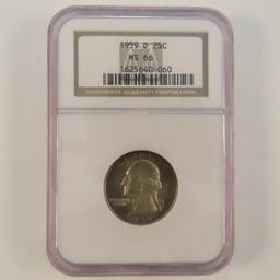 1959 D Washington Quarter NGC Graded MS66