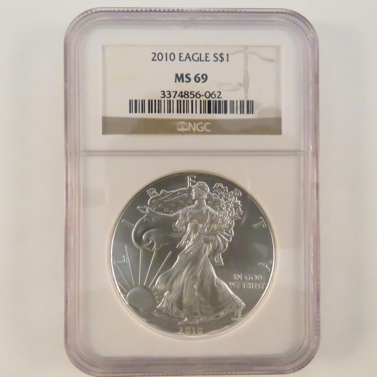 2010 American Silver Eagle NGC Graded MS69