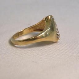 14kt gold ring with diamonds size 6 1/4, 4gtw