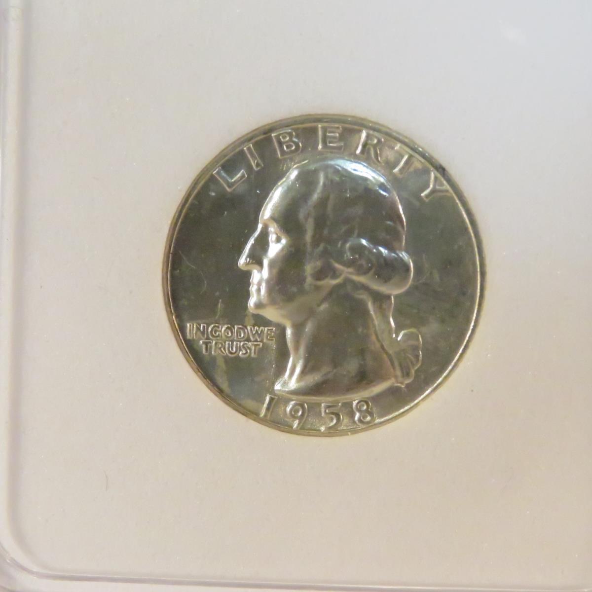 1958 D Washington Silver Quarter NNC Graded MS-68