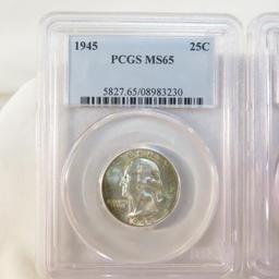 1945, 1947, 1952 PCGS Graded Washington Quarters