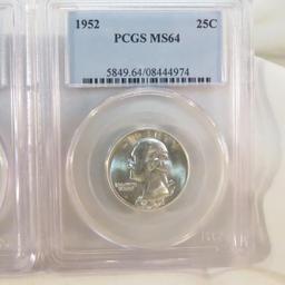 1945, 1947, 1952 PCGS Graded Washington Quarters