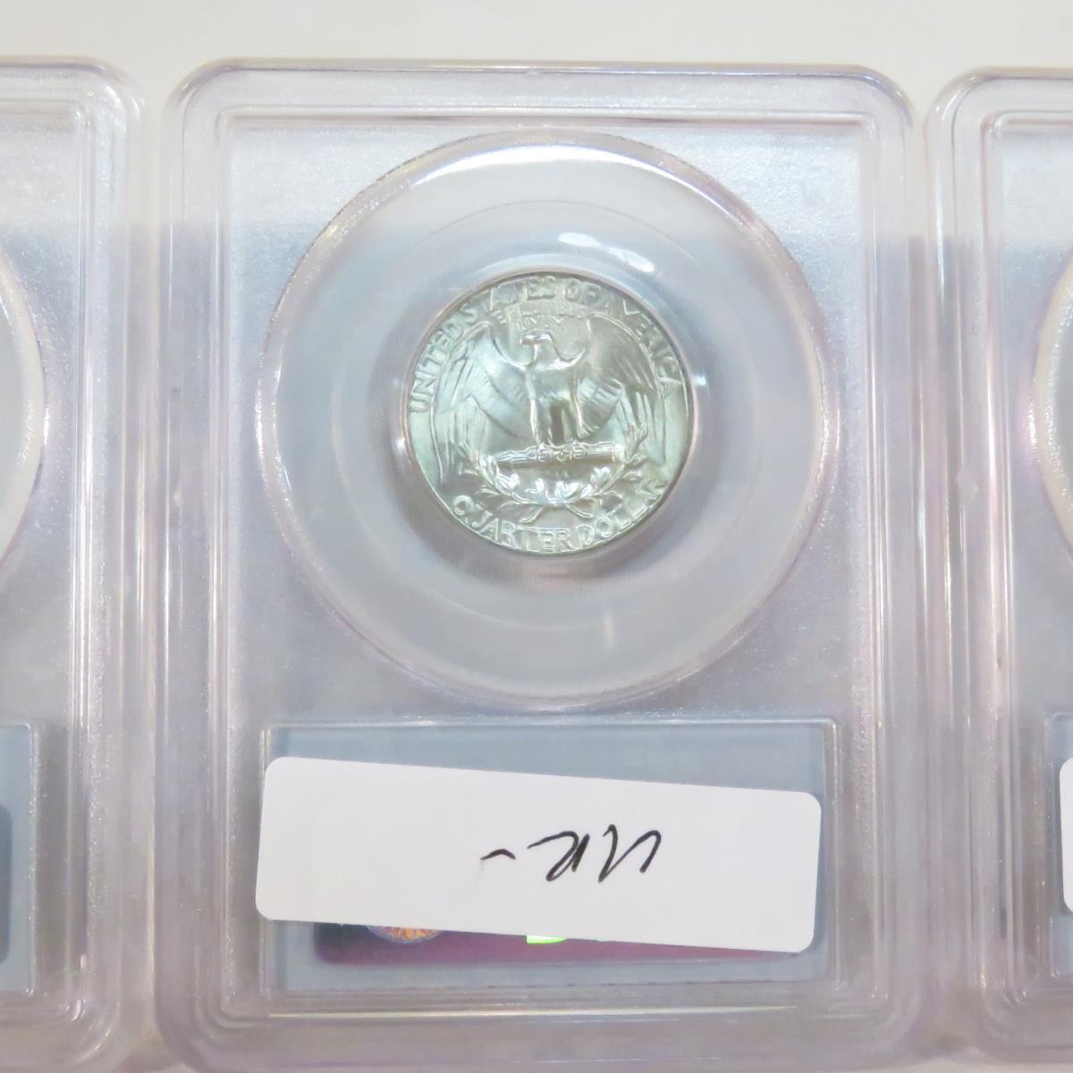 1945, 1947, 1952 PCGS Graded Washington Quarters