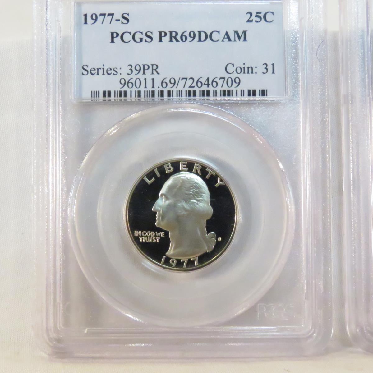 1977 S & 1978 S Washington Quarters PCGS PR69DCAM