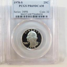 1977 S & 1978 S Washington Quarters PCGS PR69DCAM