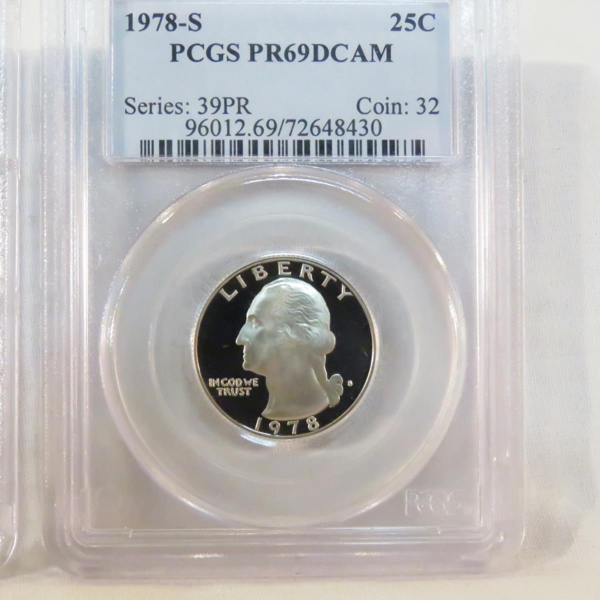 1977 S & 1978 S Washington Quarters PCGS PR69DCAM