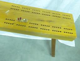 Hand Made Cribbage Board Bench of Wheels