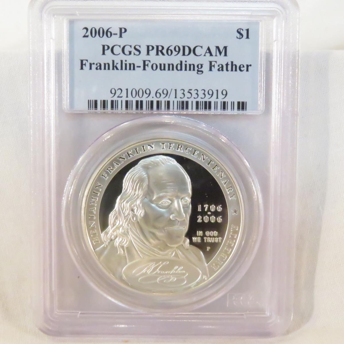 2006 P Franklin Silver Dollar PCGS PR69DCAM