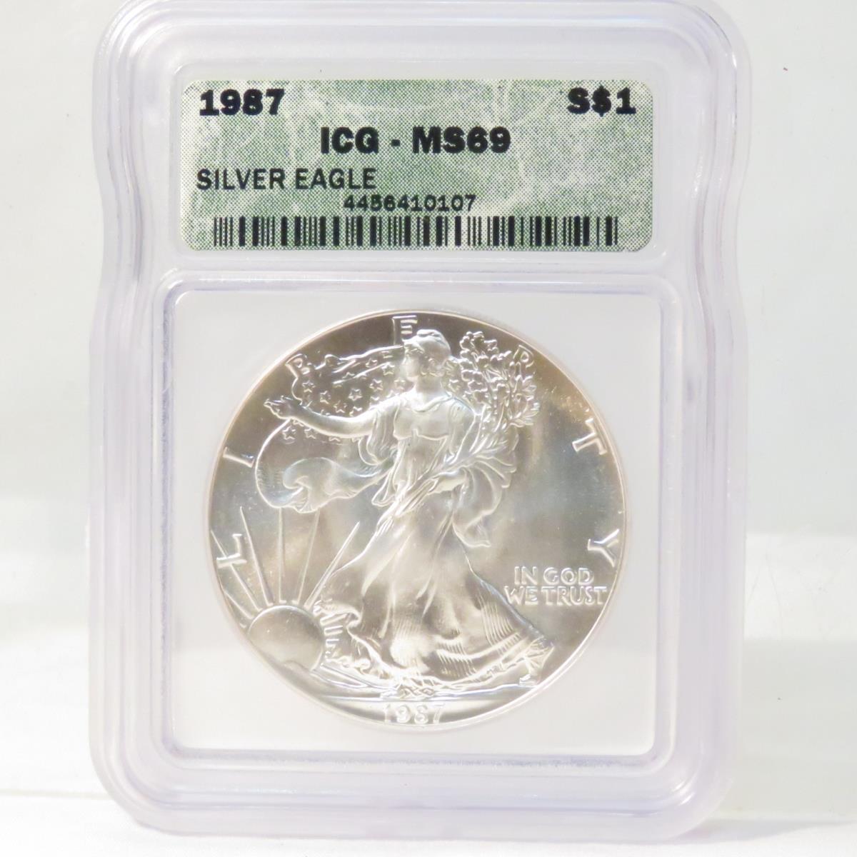 1987 American Silver Eagle ICG Graded MS69