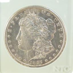 1897 S Morgan Silver Dollar Numitrust Graded AU55