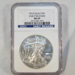 2010 American Silver Eagle NGC Graded MS69