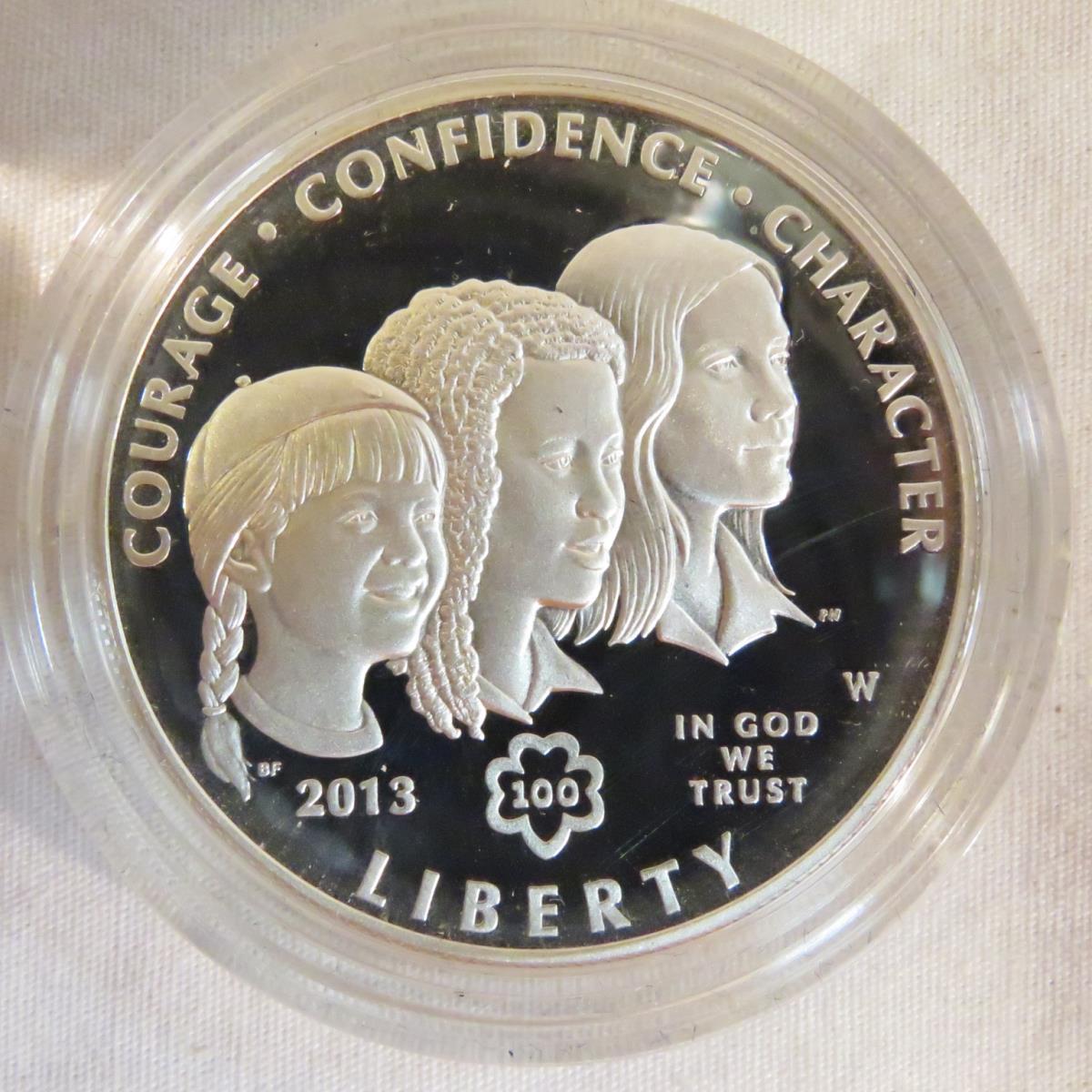 2013 W Girl Scouts Centennial Silver dollar proof