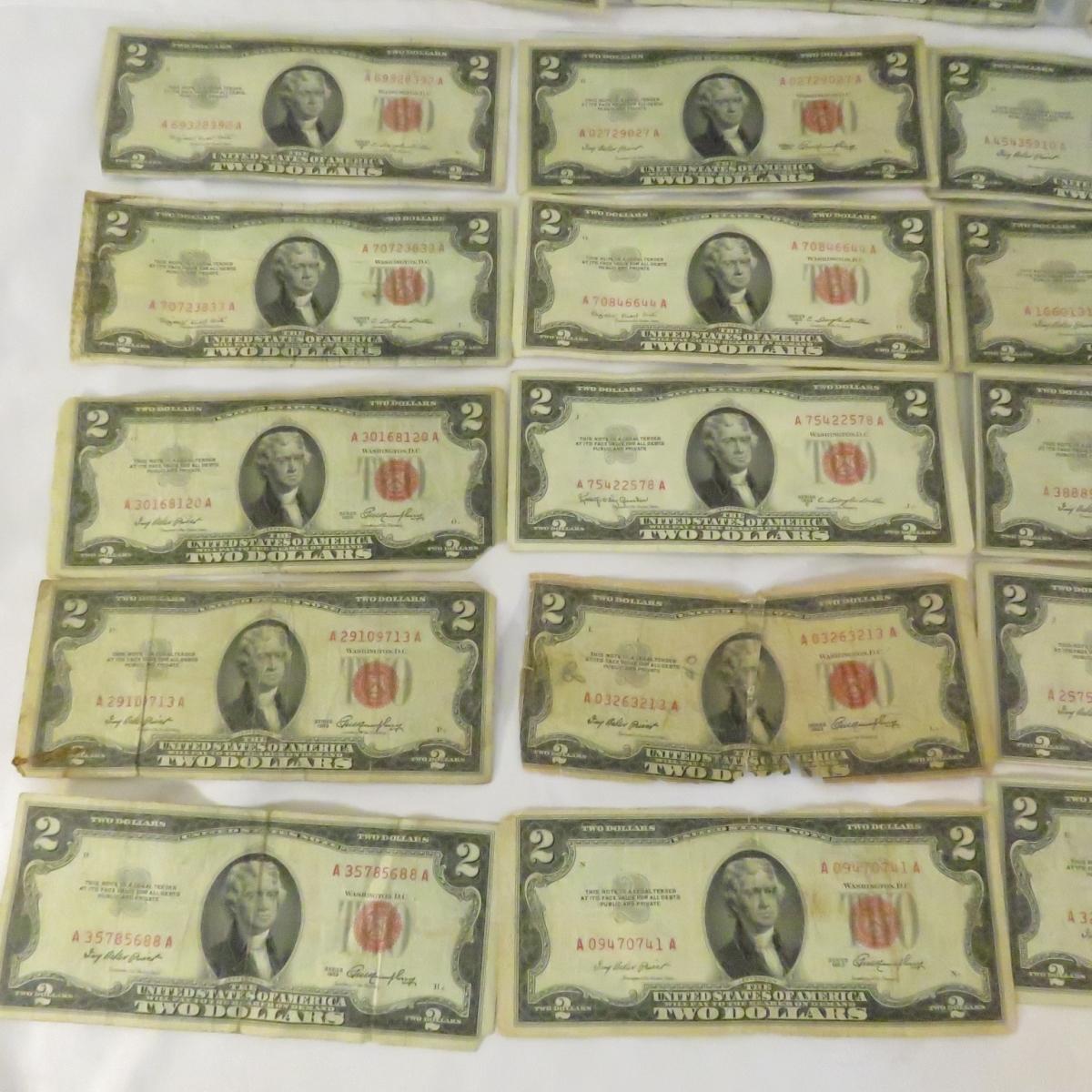 20 1953 $2, 2 1963 & 1 1976 $2 notes