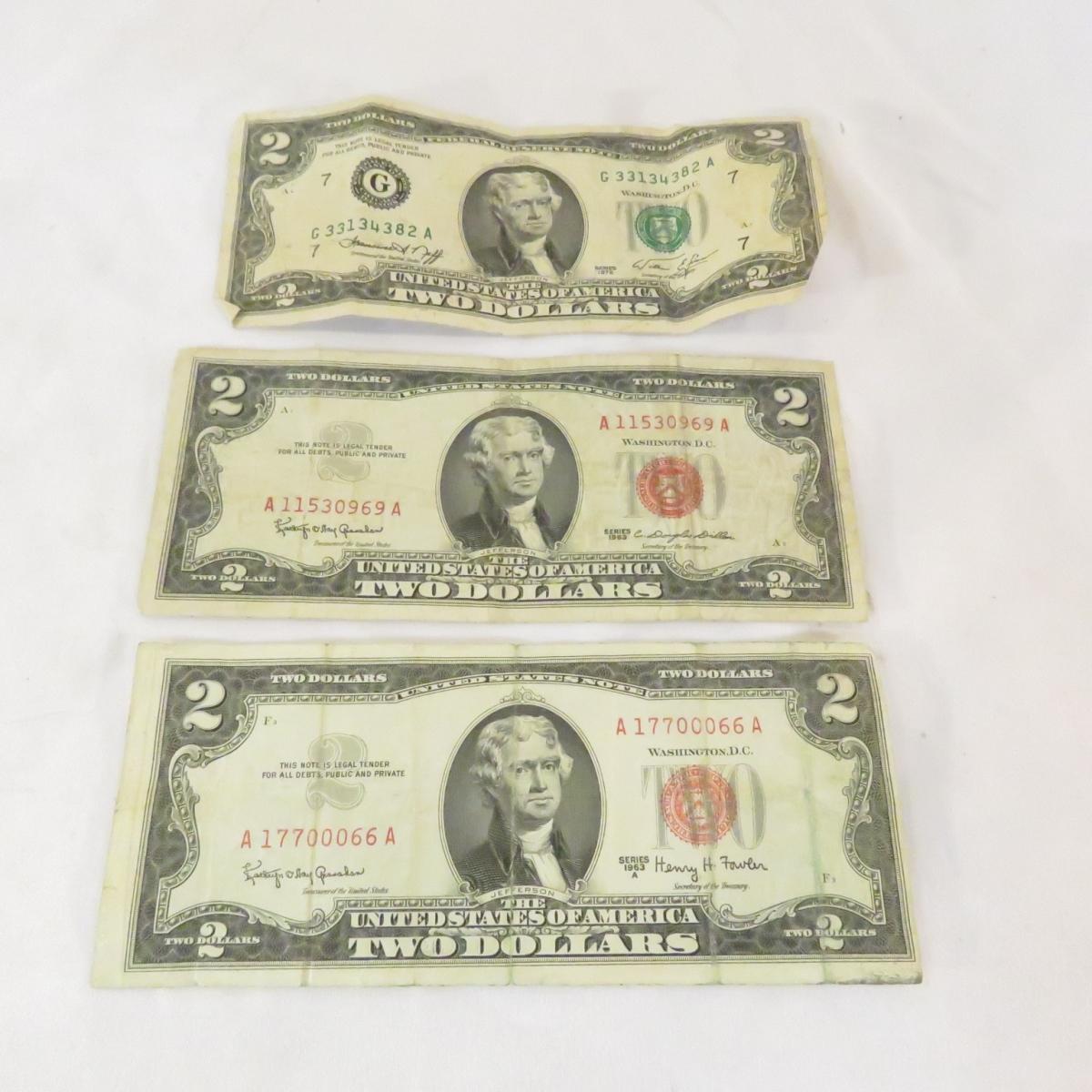 20 1953 $2, 2 1963 & 1 1976 $2 notes