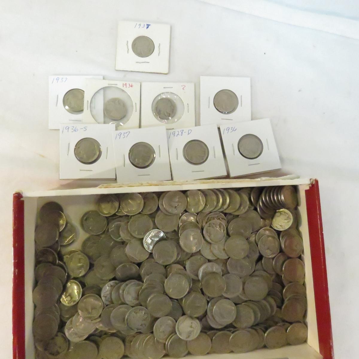 Large group of Buffalo nickels