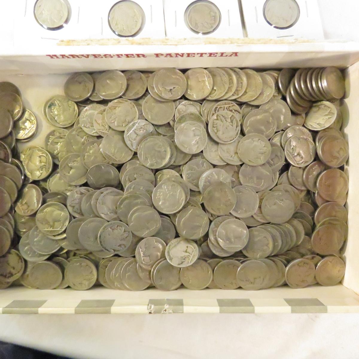 Large group of Buffalo nickels