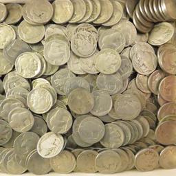 Large group of Buffalo nickels