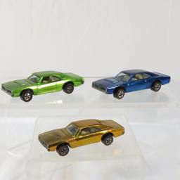 3 Hot Wheels Redlines 1968 Custom Dodge Charger