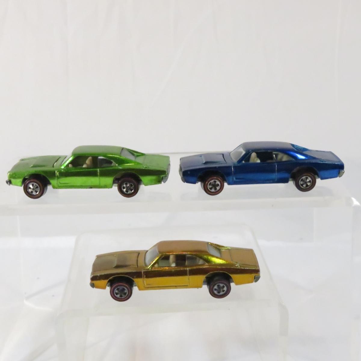 3 Hot Wheels Redlines 1968 Custom Dodge Charger