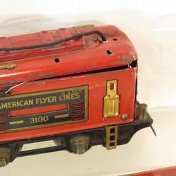 Pre-war American Flyer O gauge 3100 Boxcab & cars