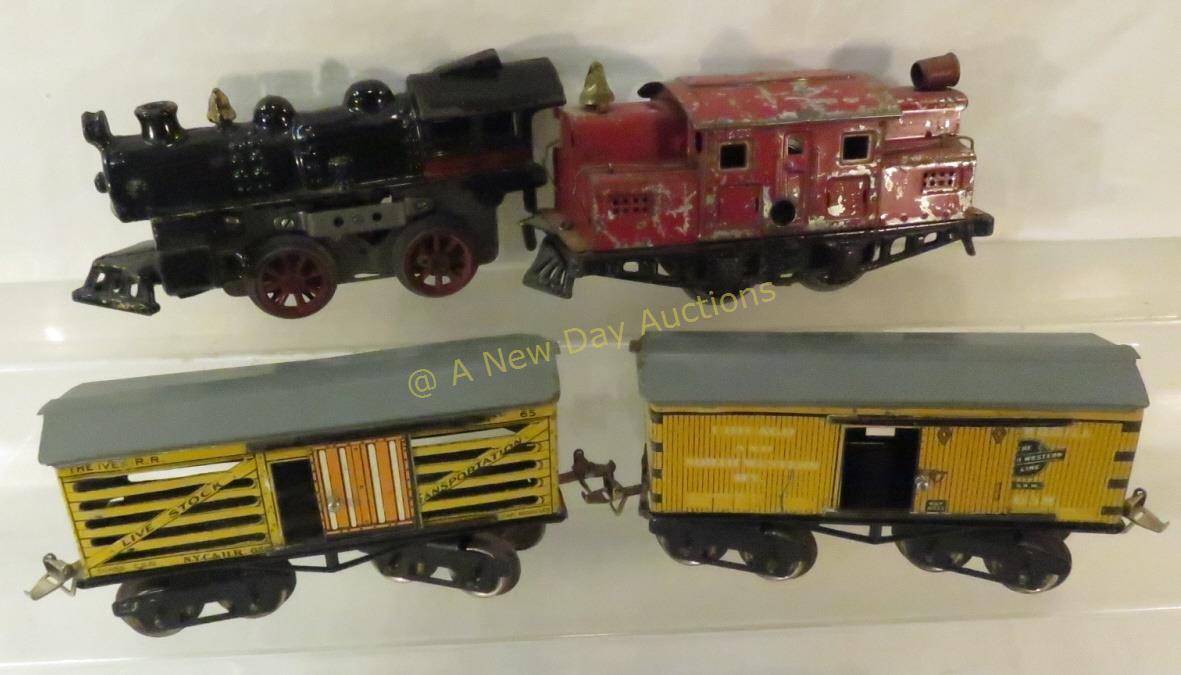 Pre-War Ives O gauge engines & tin cars