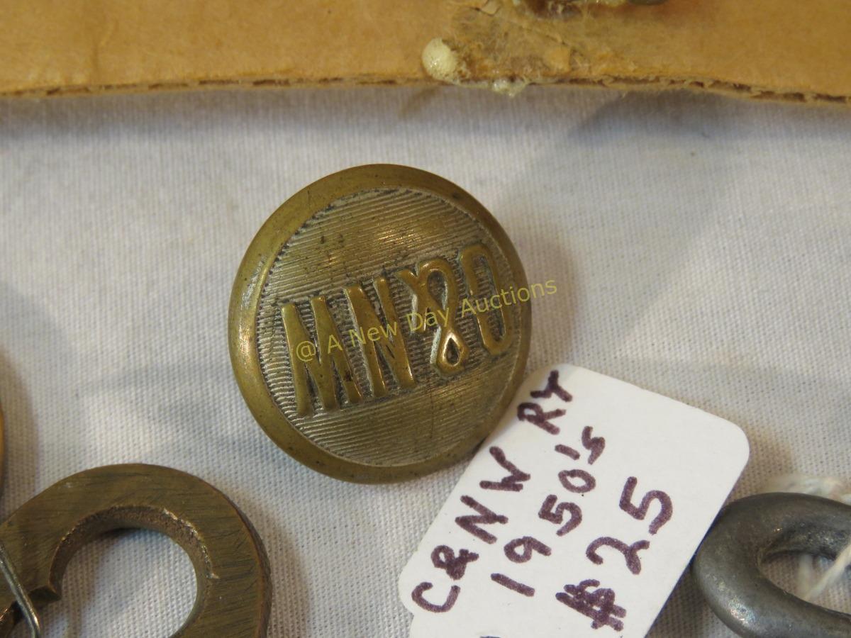 C&NW railroad keys and buttons