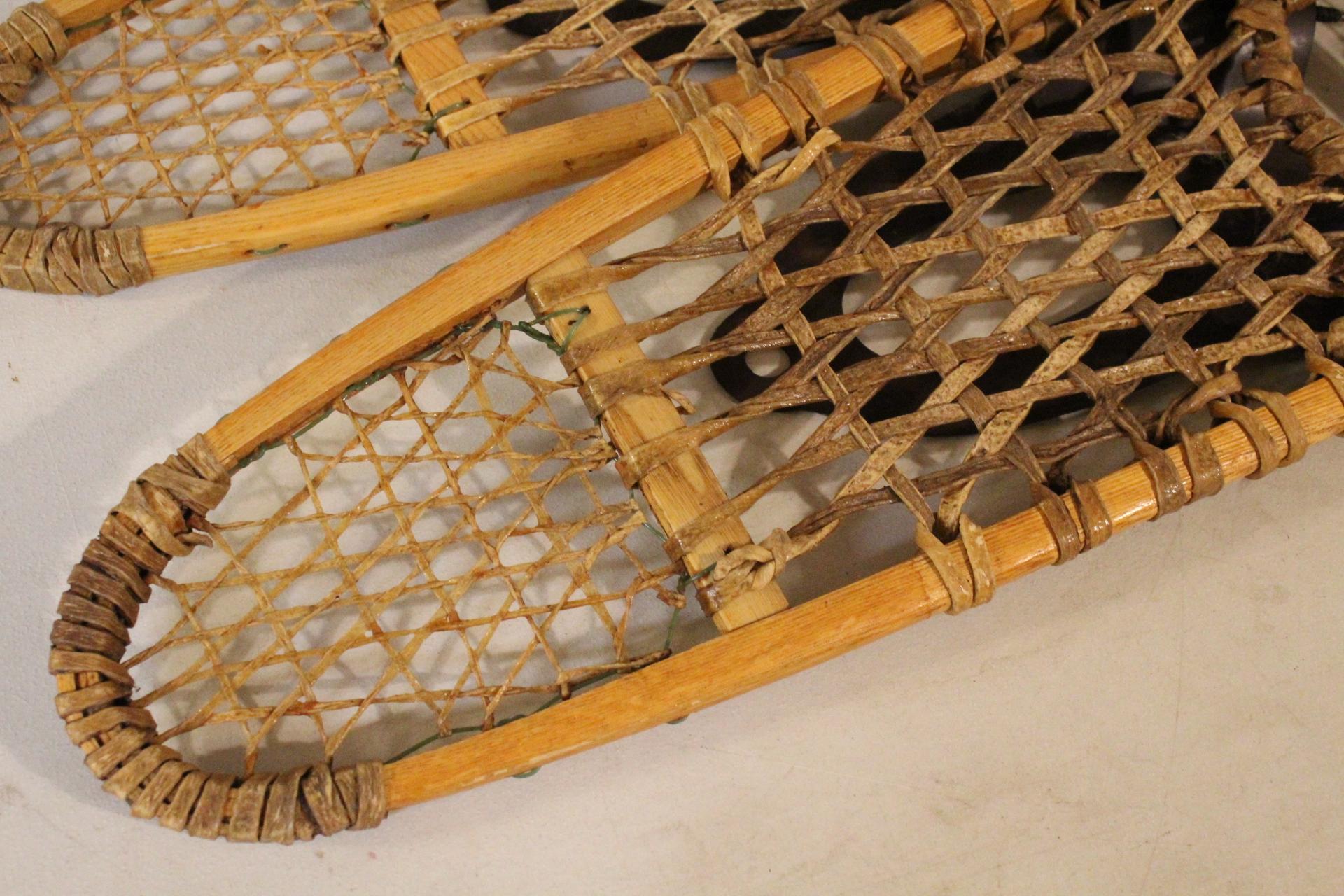 Pair of Vintage Field & Forest Wooden Snow Shoes