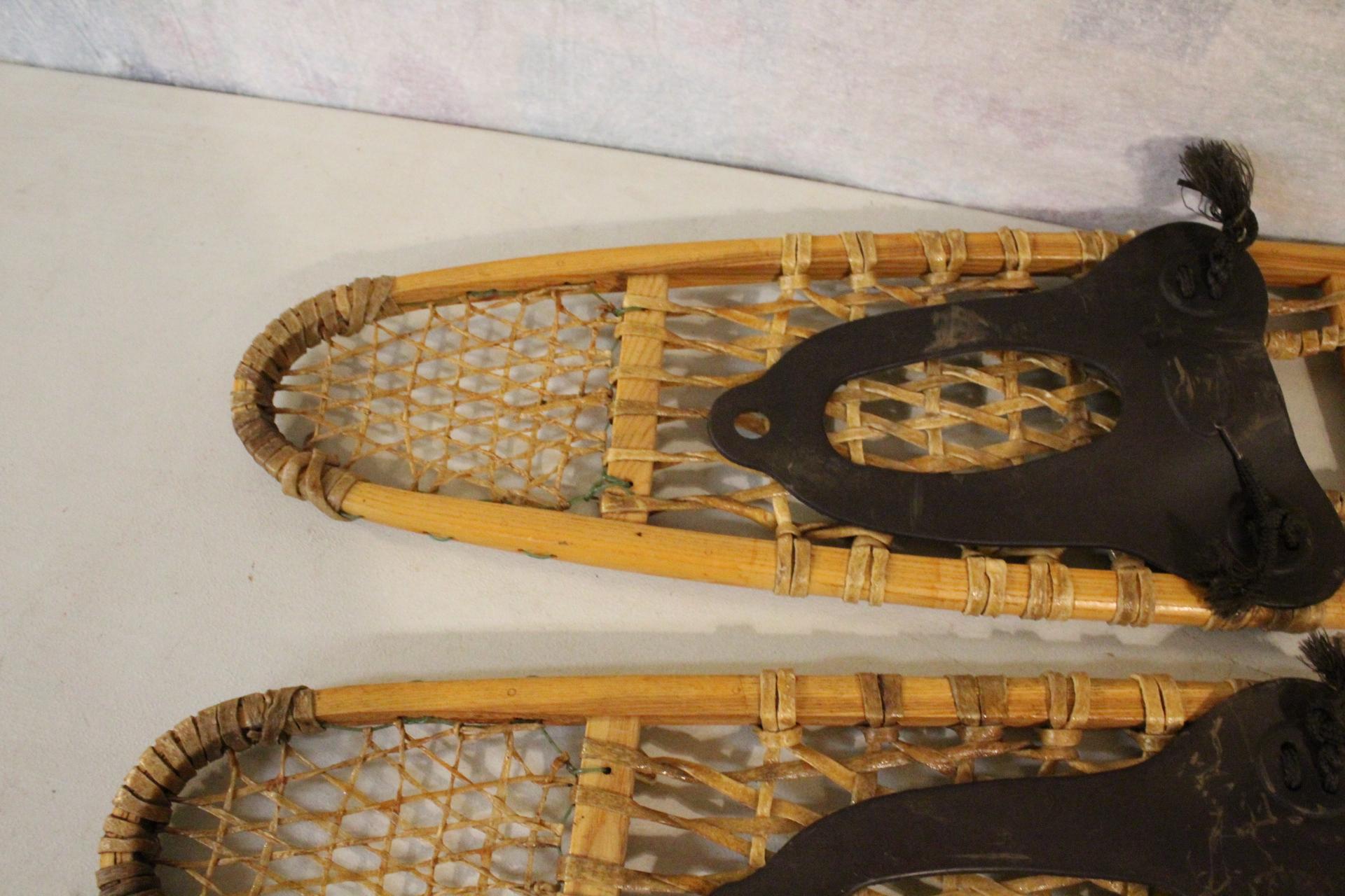 Pair of Vintage Field & Forest Wooden Snow Shoes