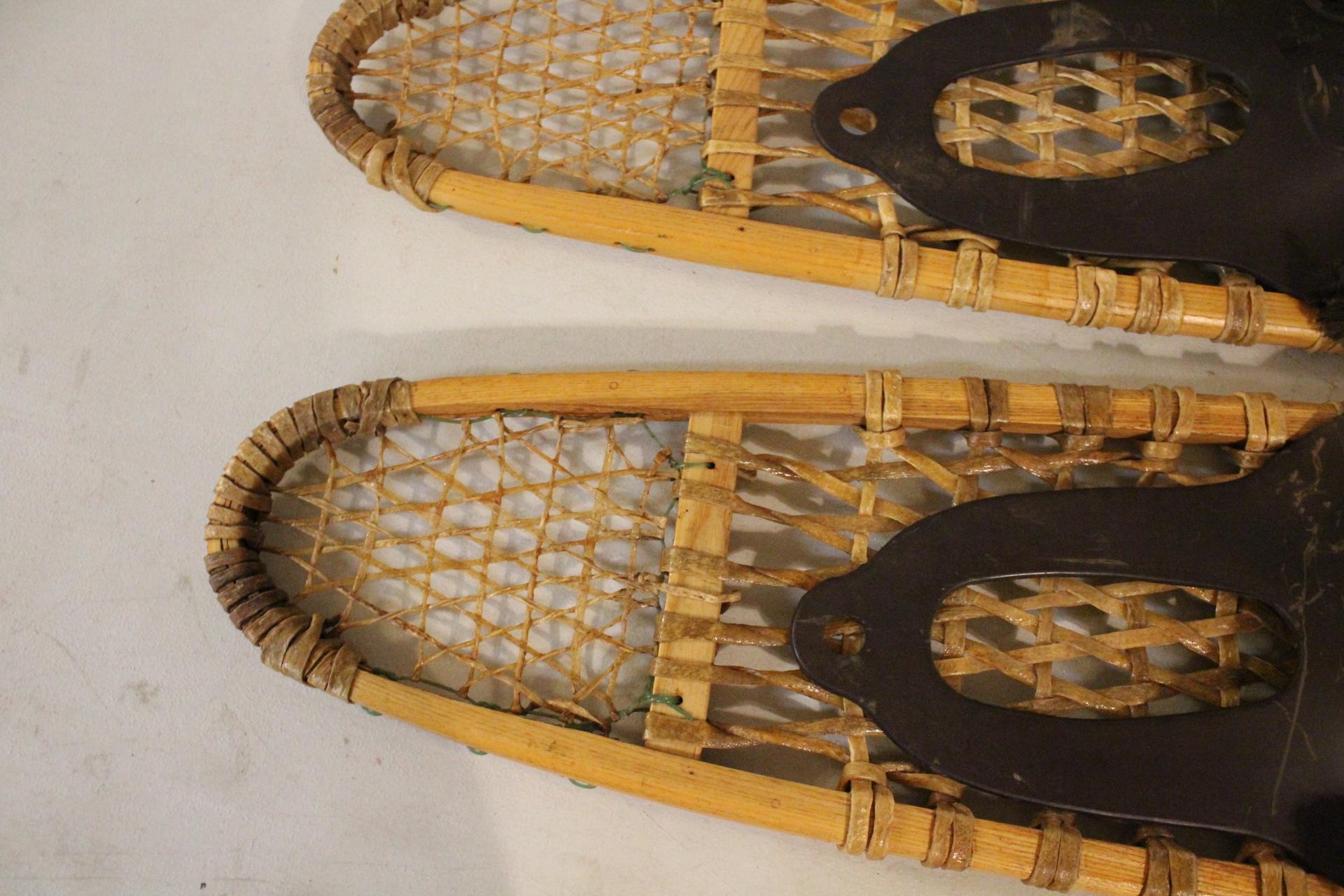 Pair of Vintage Field & Forest Wooden Snow Shoes