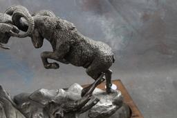 1977 Dall Rams Sculpture by L.C. Hampton #47 Chilmark Fine Pewter