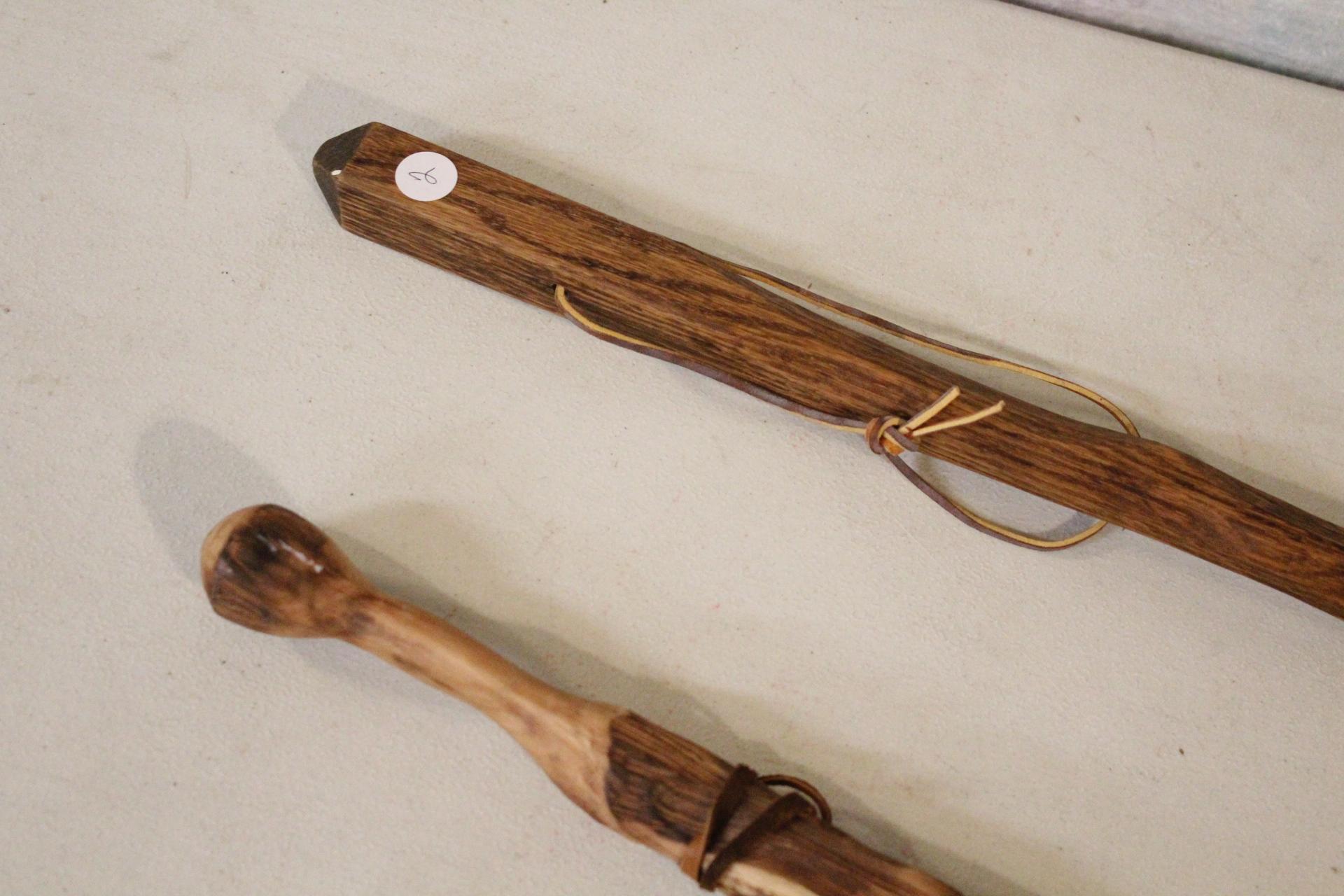 2 Walking Sticks One is Handcrafted Diamond Willow Measures 49" Tall Other