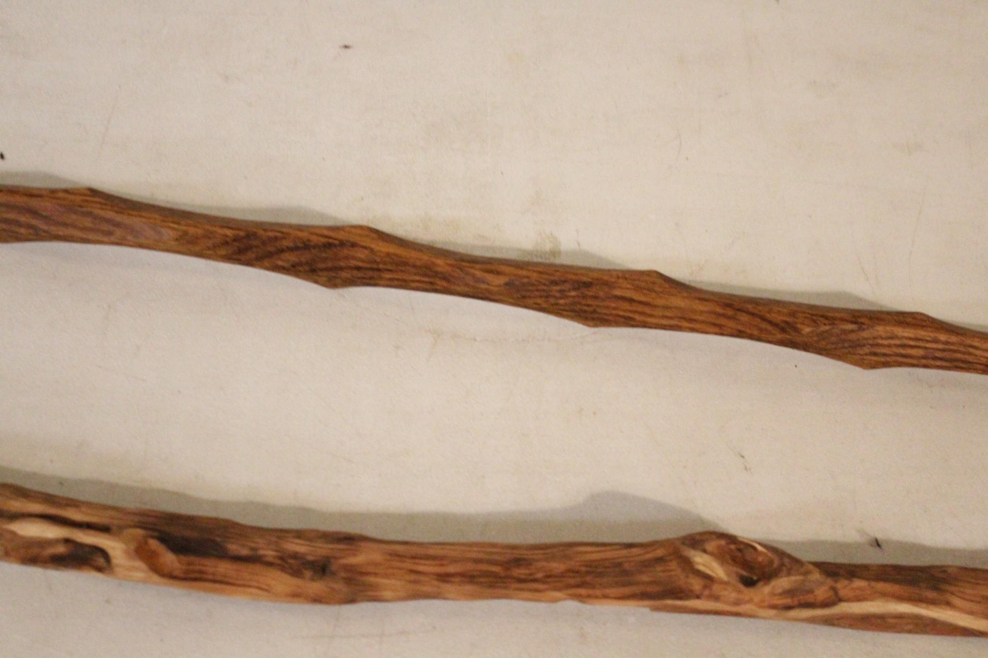 2 Walking Sticks One is Handcrafted Diamond Willow Measures 49" Tall Other