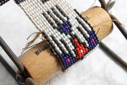 Vintage WALCO Native American Indian Bead Loom with Beaded piece attached