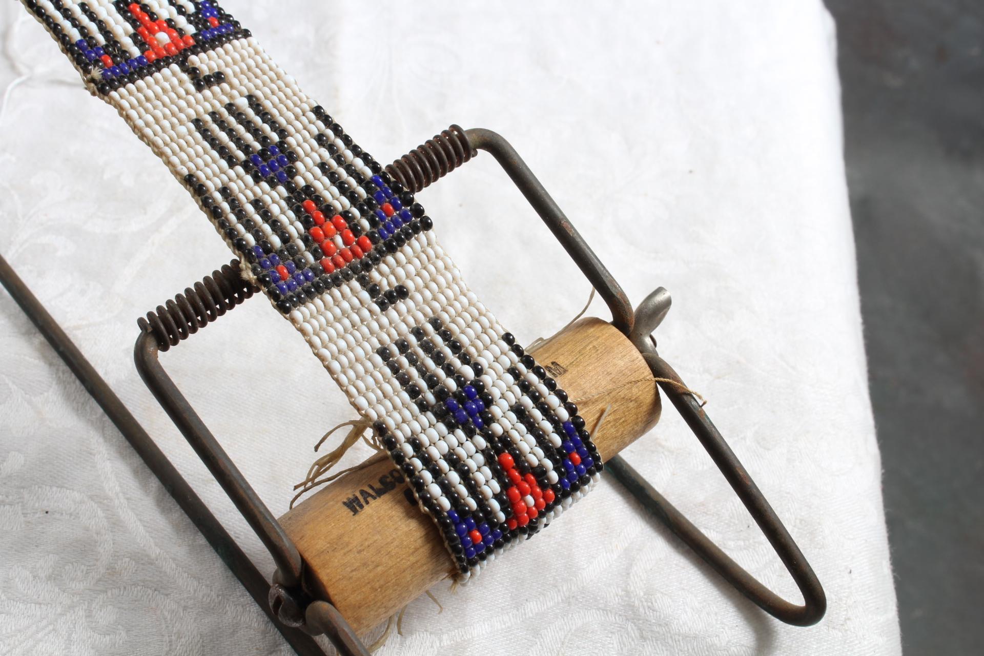 Vintage WALCO Native American Indian Bead Loom with Beaded piece attached
