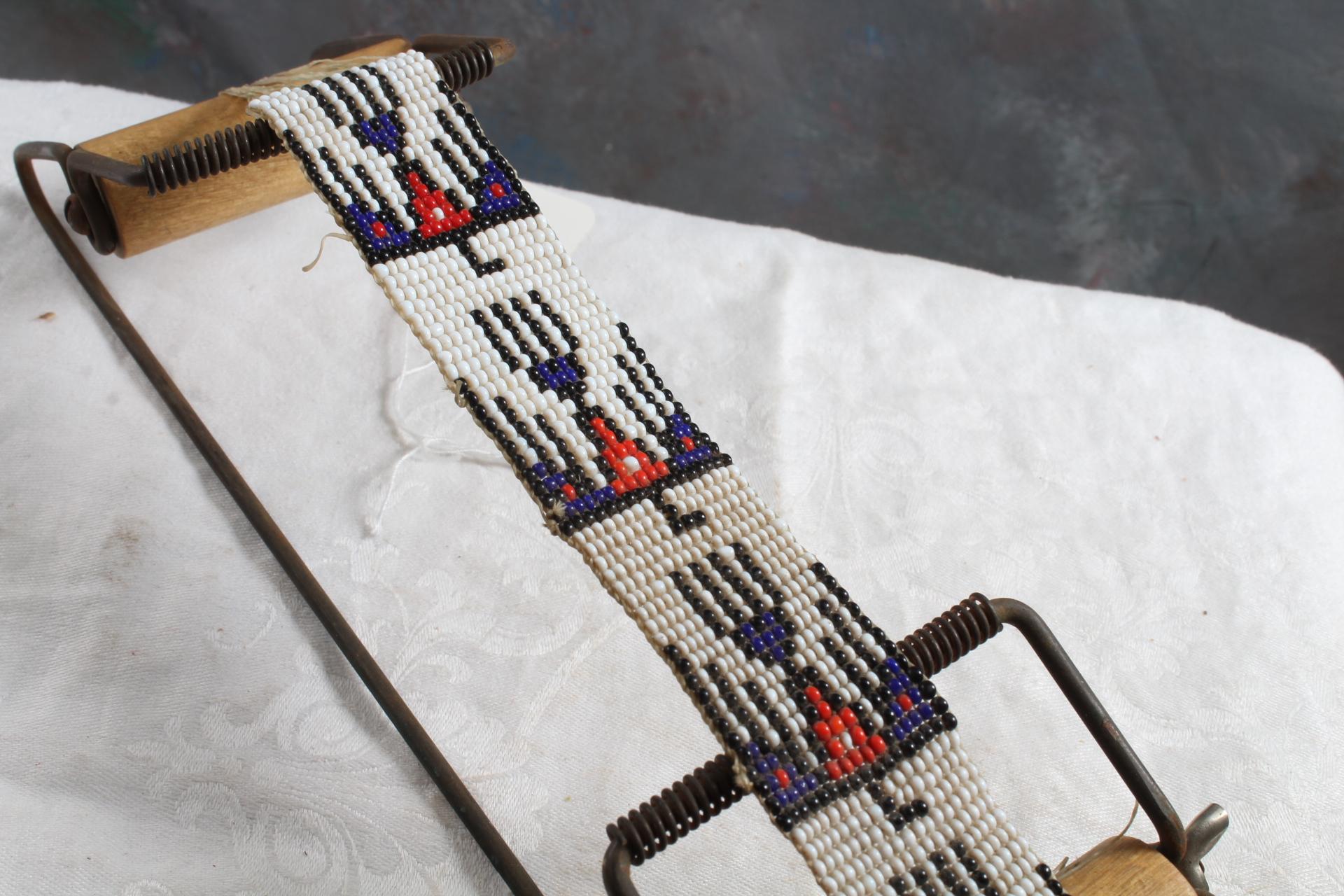 Vintage WALCO Native American Indian Bead Loom with Beaded piece attached