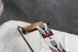 Vintage WALCO Native American Indian Bead Loom with Beaded piece attached