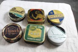 (6) Antique Typewriter Ribbon Advertising Tins Art