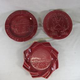 2 Red Wing commemorative ashtrays and Trivet