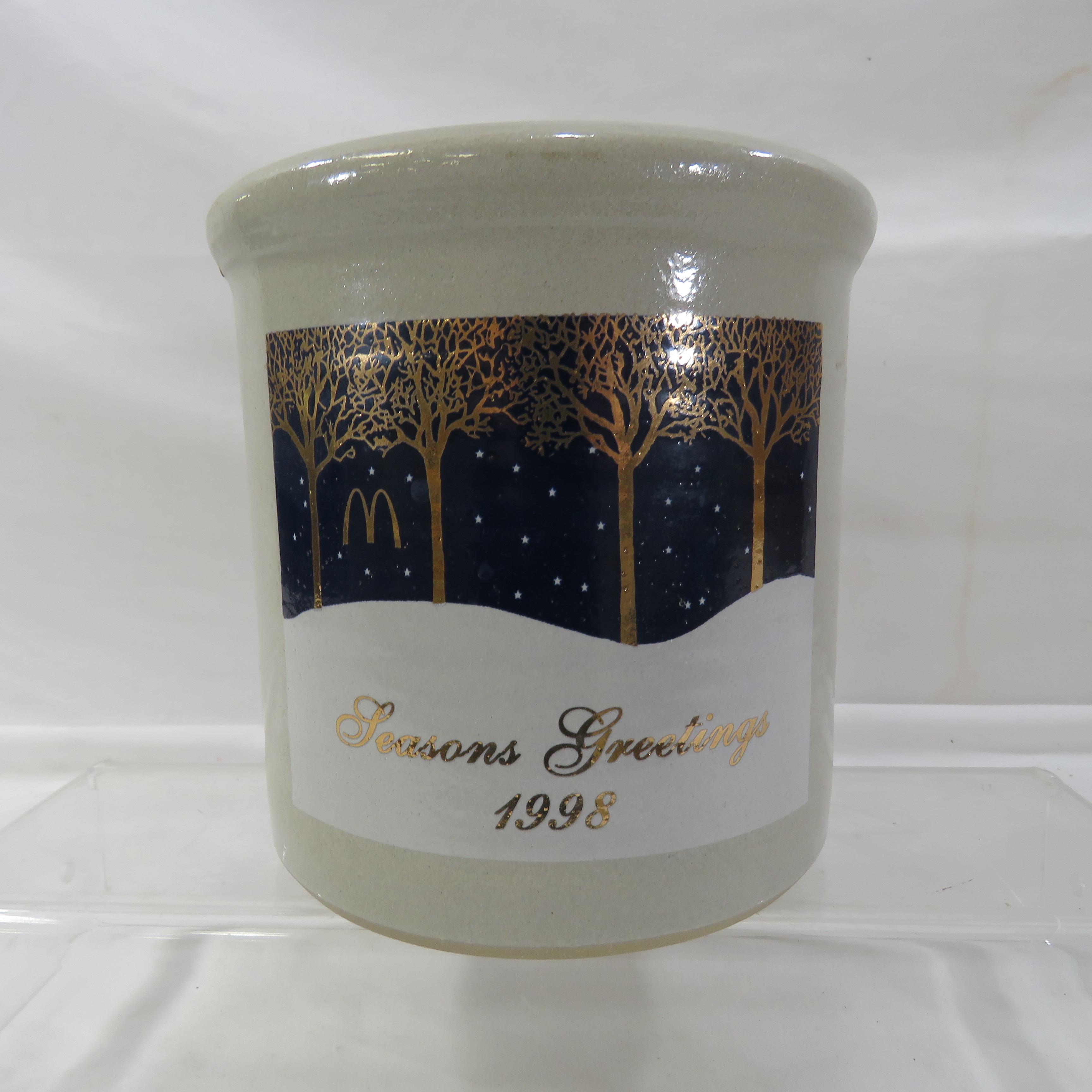 1998 McDonalds Seasons Greetings Red Wing crock