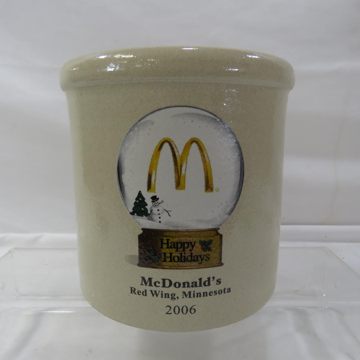 2006 McDonalds Happy Holidays Red Wing crock