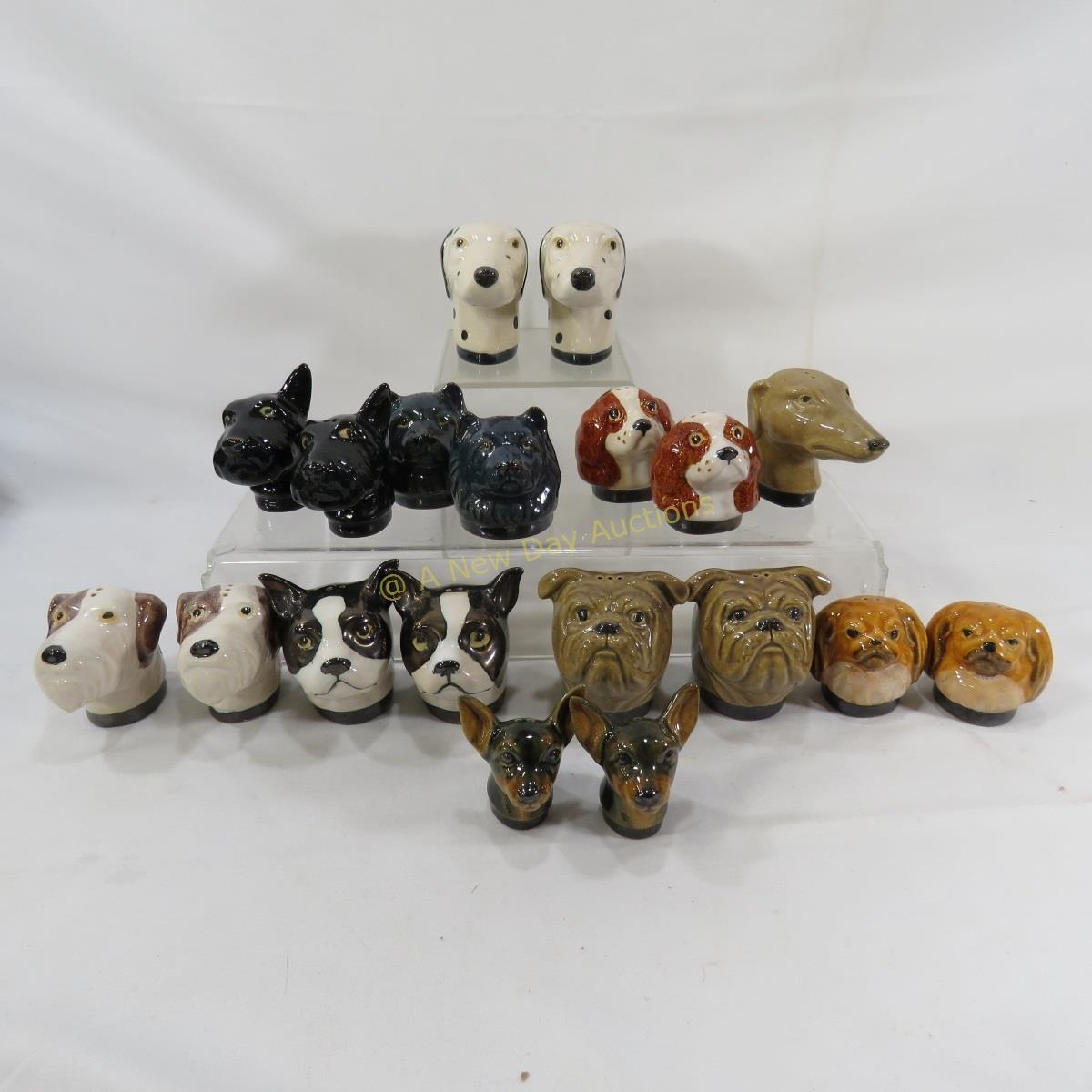 9 Dog Rosemeade Salt & Pepper Sets and 1 single