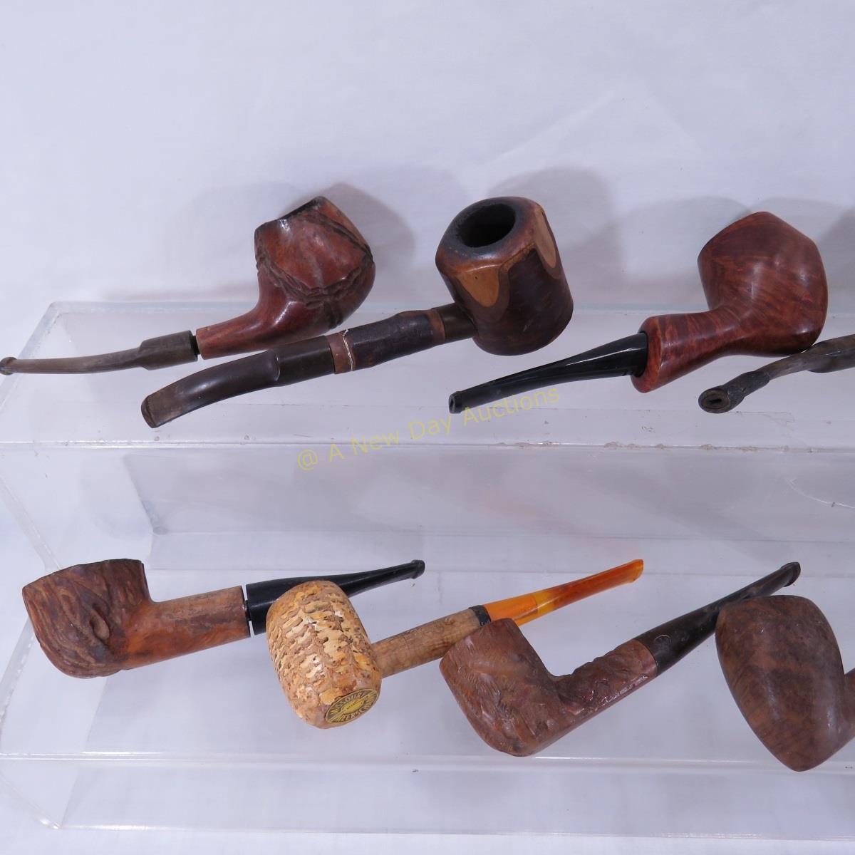 Collection of vintage tobacco pipes