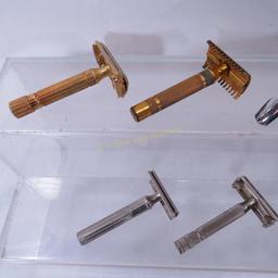 10 Vintage safety razors & 1 straight razor