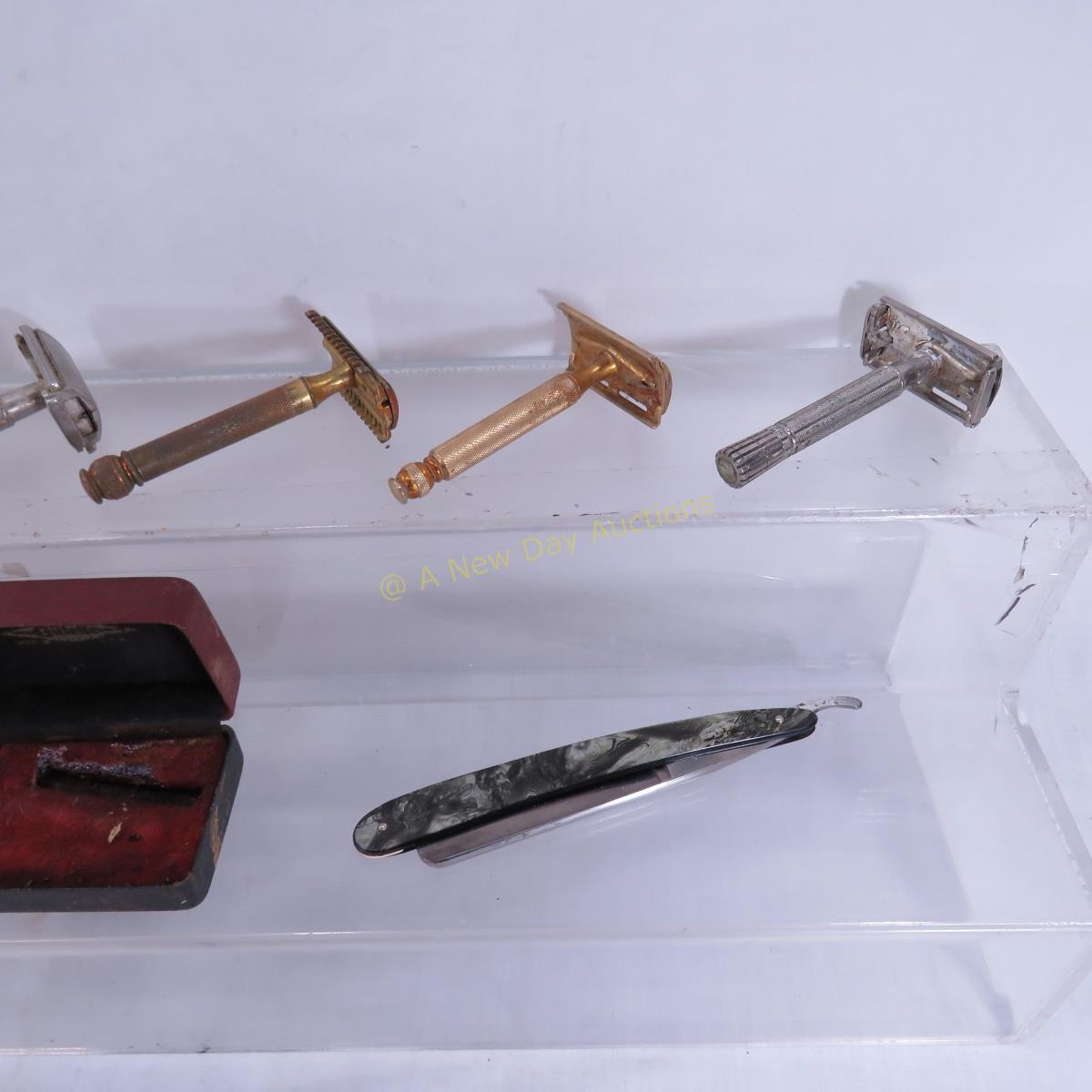 10 Vintage safety razors & 1 straight razor