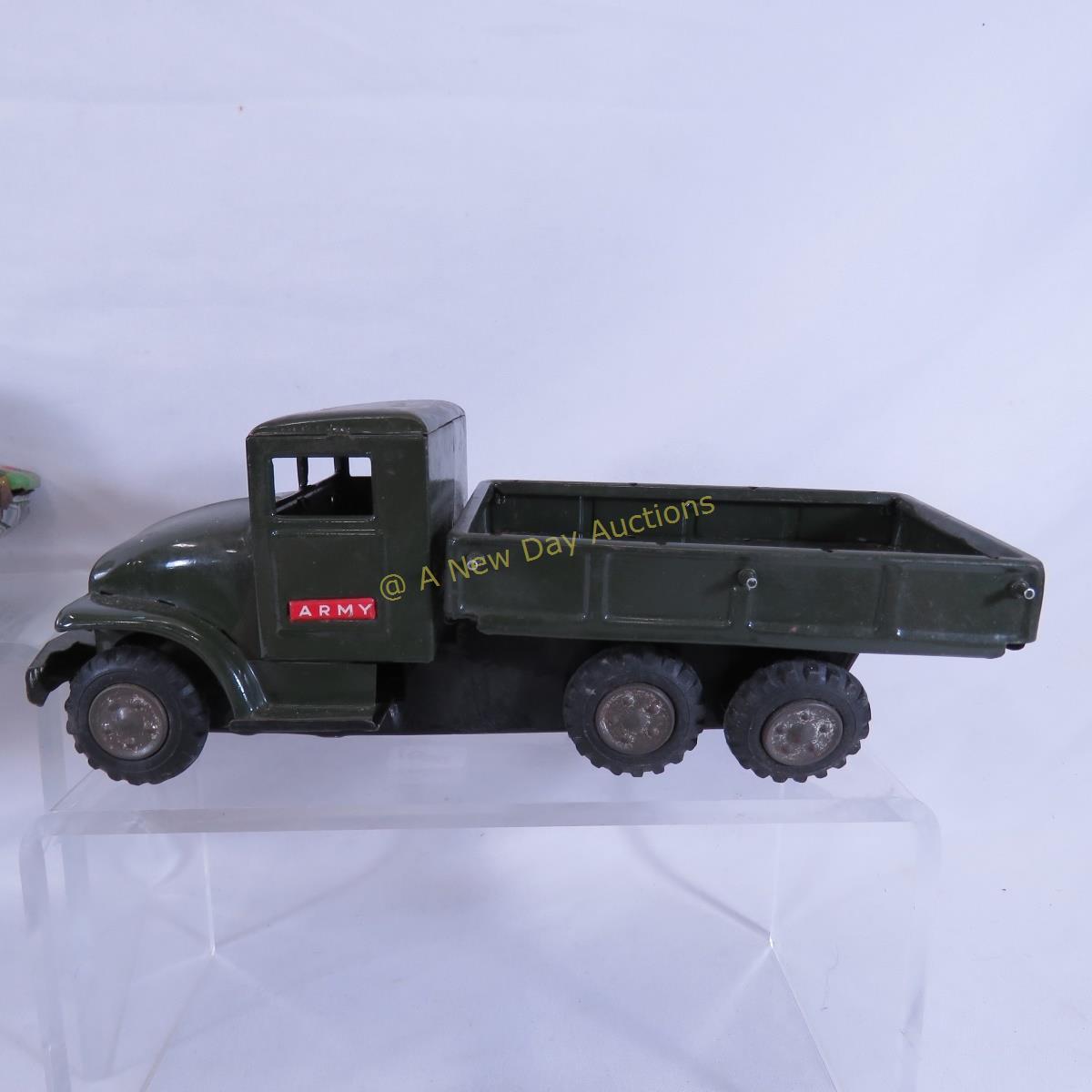 Vintage military toys, tanks, truck and more