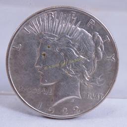5 1922 Peace Silver Dollars