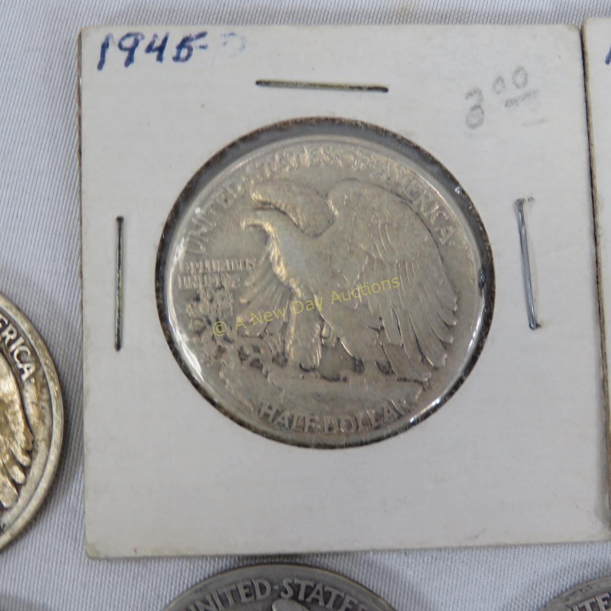 $10 Face 1917-45 Walking Liberty Half Dollars