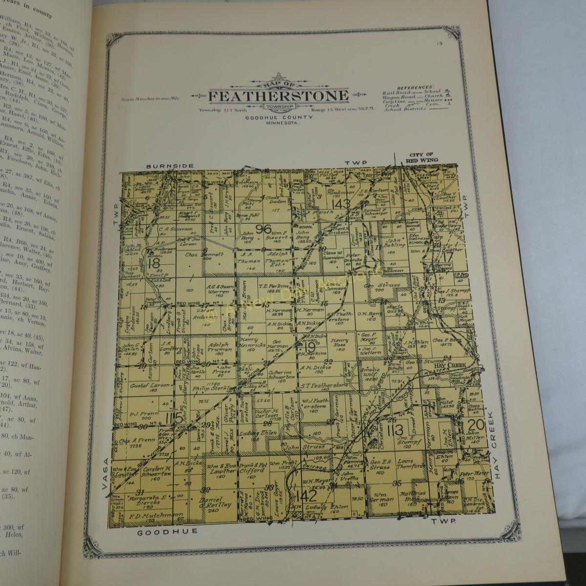 1874 MN Atlas & 2 Goodhue County Books